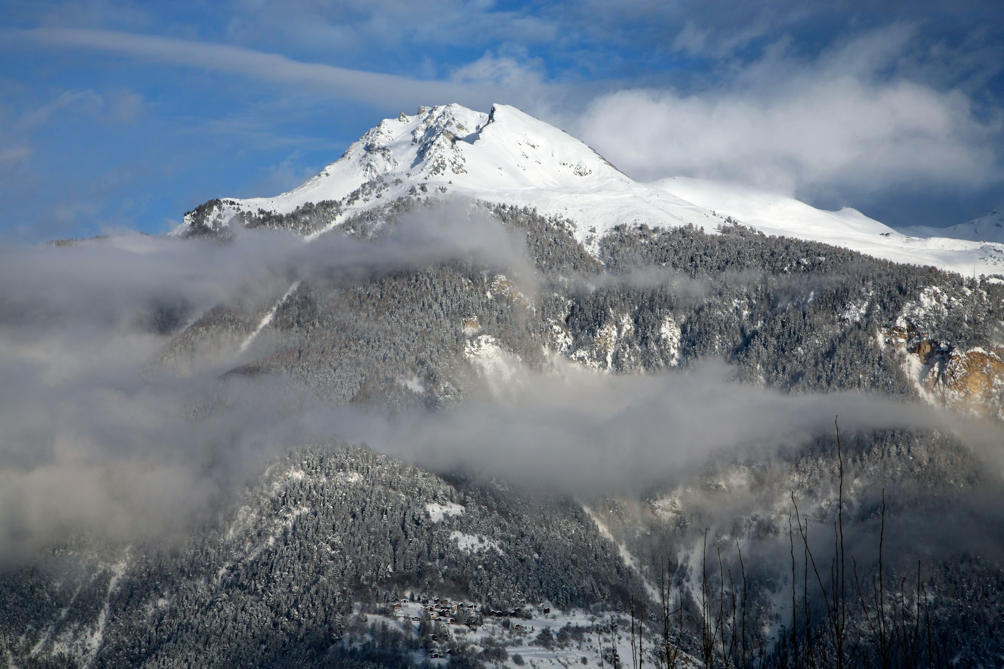 Cloudy montain in Crans-Montana